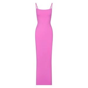 NWT SKIMS fits everybody long slip dress- RARE color neon orchid size medium